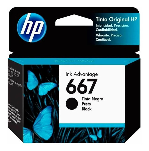 Imagen 4 de 4 de Cartucho Hp 667 Original Negro 1275 2775 2778 2779 2336 4175