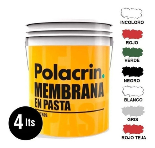 Imagen 1 de 10 de Polacrin Techos 4 Lt Membrana En Pasta Impermeable