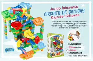 Circuito De Canicas Track Maze Toy Bricks 328 Piezas