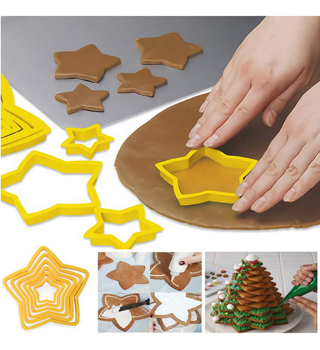 Cortador De Galletas De Árbol De Navidad Estrellas Cortadore