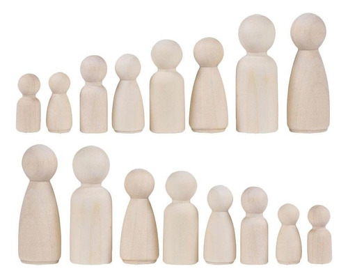 24 Pieces/set Wooden People Peg Doll