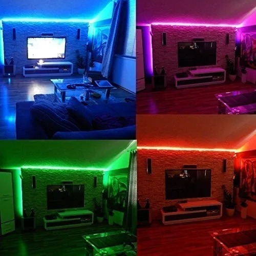 Imagen 6 de 7 de Tira Led Autoadhesiva Rgb 5 Mts Control Remoto Int/ext 2835