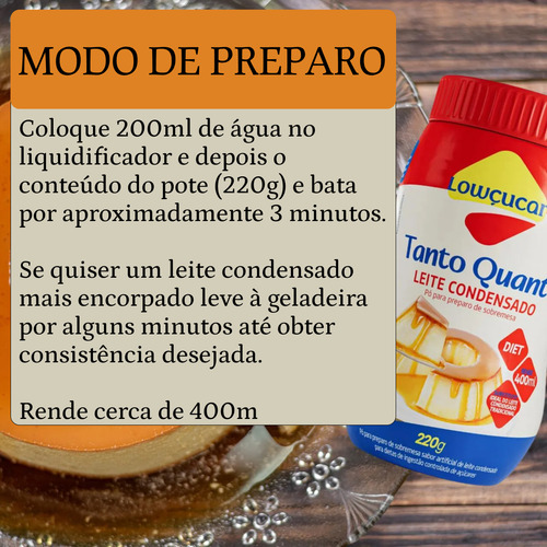 Leite Condensado Em Pó Dietético Lowçucar 220g - Kit Com 5