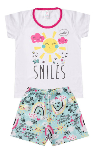 Conjunto Pijama Infantil Menina Algodão Várias Cores Estampa