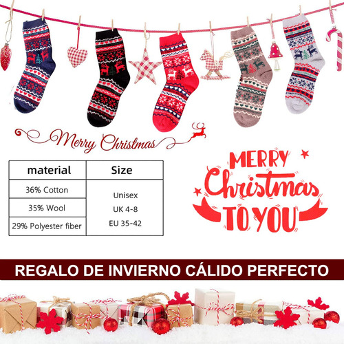 Calcetines Térmicos Mujer 5 Pares Invierno Nieve Cálidos