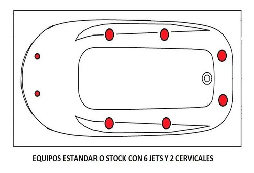 Imagen 3 de 10 de Bañera Hidromasaje Jacuzzi Acrilico 180 X 120 8 Jets Premium