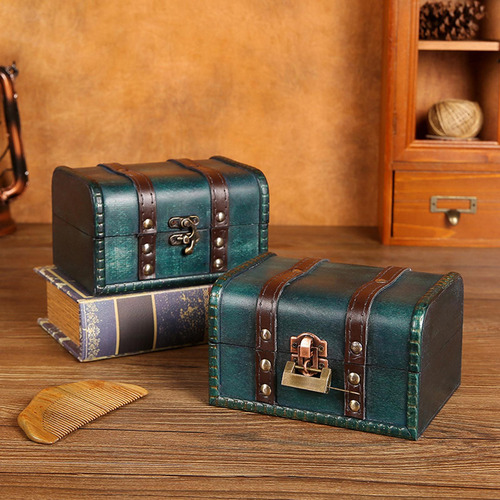Caja De Joyería, Organizador De Cerradura De Hebilla Verde