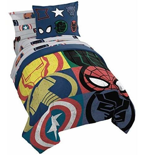 Jay Franco Marvel Avengers Emblems Juego De Cama Individual 