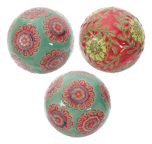 Favomoto 3 Bolas Decorativas De Cerámica Orientales Orbes D