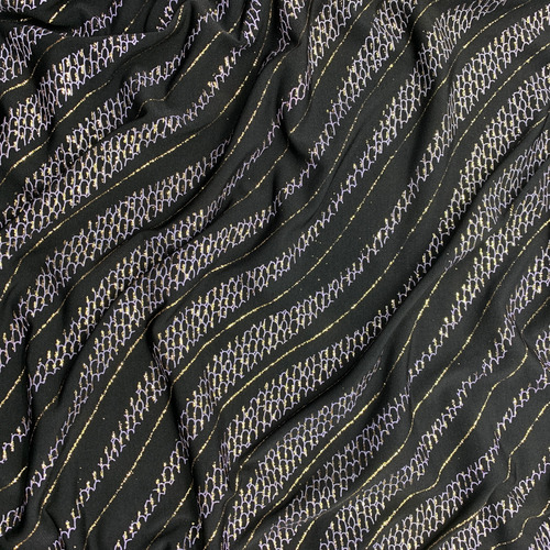 Tela Lycra Estampada Con Glitter 1,5 M. De Ancho Ondulada Retro Ondulada