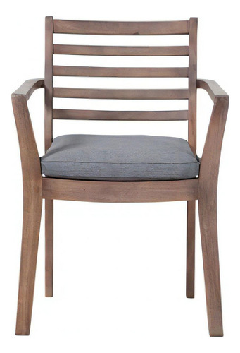 Silla Para Jardin Modelo Sancerre Con Brazos - Natural Këssa Color Nogal Liso