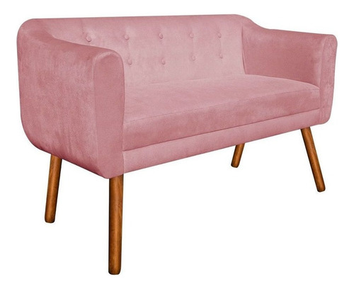 Poltrona Namoradeira Julia 2 Lugares Suede Rose - D'rossi