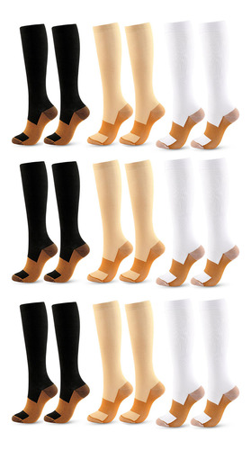 9 Pares Calcetine De Compresion Hombre Mujer Medias Calcetas