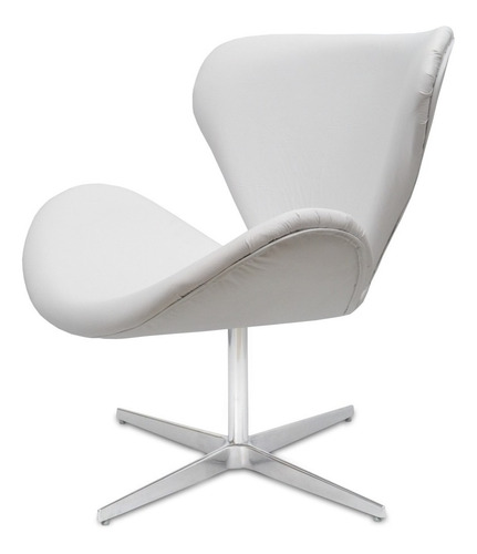 Cadeira de escritório Zarco Interiores Swan  branca com estofado de couro sintético