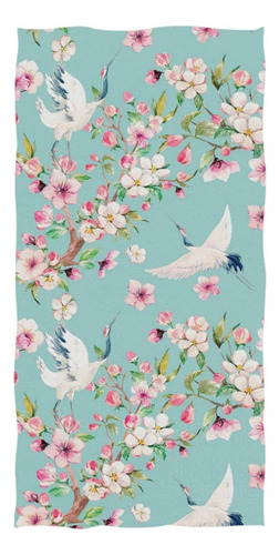 Naanle Vintage Red Heads Crane Crisantemo Flores Toalla De B