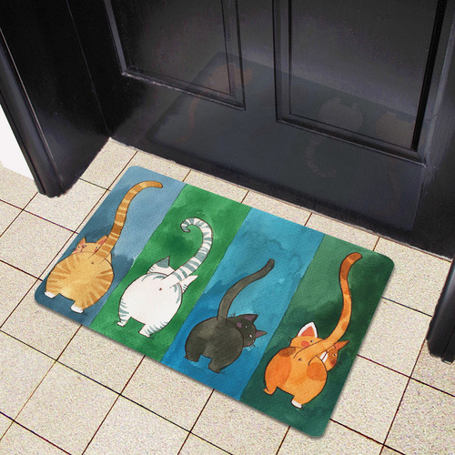 Felpudo Antideslizante De Bienvenida Con Diseño De Gato Para