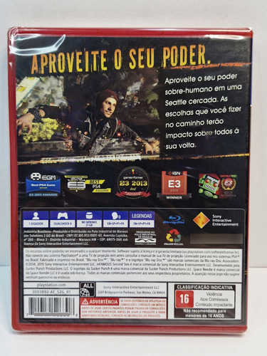Infamous Second Son Ps4 Sony Playstation 4 Lacrado