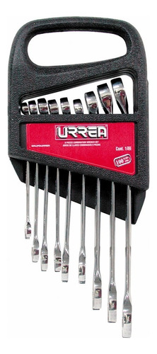 Juego De 9 Llave Combinado Métricos Con Rack Urrea