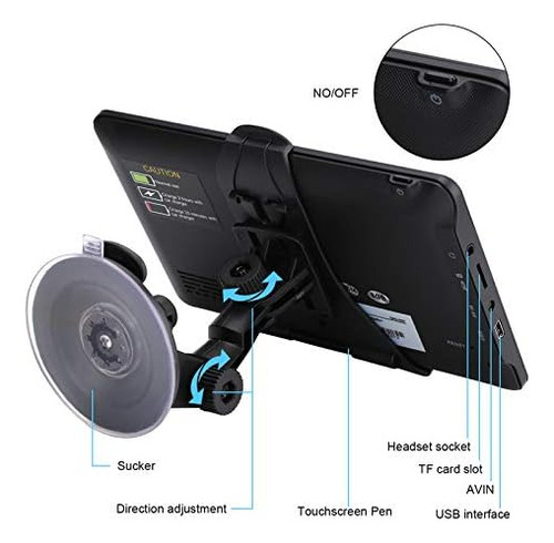 Navegador Gps Para Automovil Navruf Color Negro, 7 Pulgadas