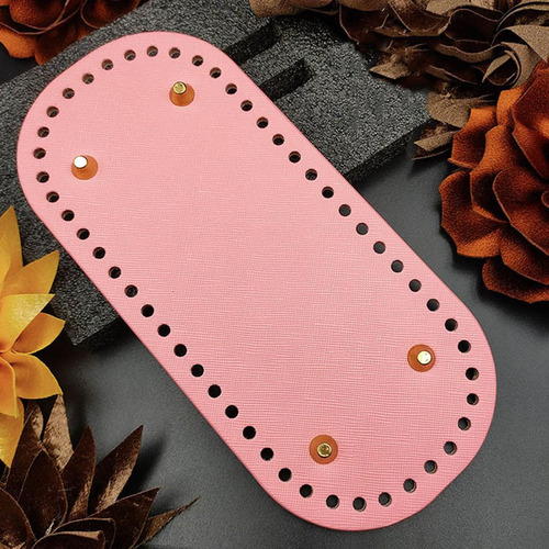 Bolsa De Couro Faça Você Mesmo Com Rosa Rosa 22x10 Cm