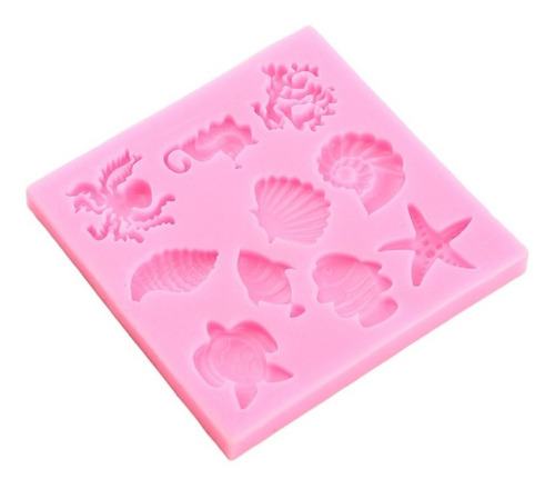 4pcs Molde De Silicona Coral Tiburón Cáscara Fondant Resina