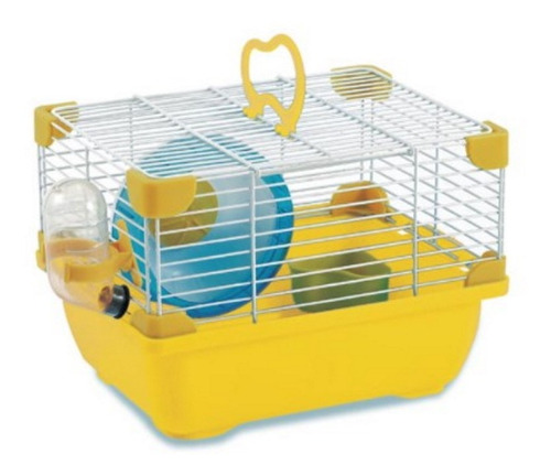 Jaula Plástica Hamster Land Bebedero C/rueda Ejercicio Sunny Color Amarillo