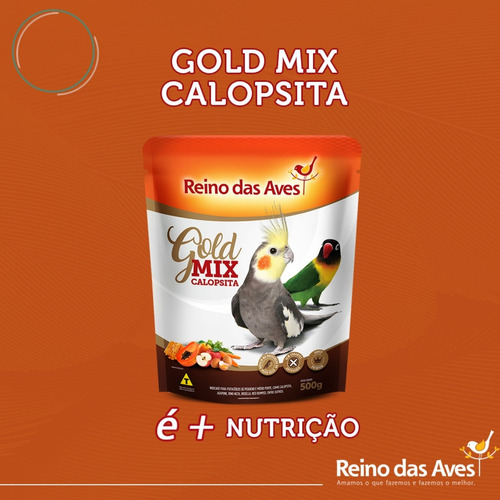 Kit 2 Ração Gold Mix Calopsita Ring Neck Reino Das Aves