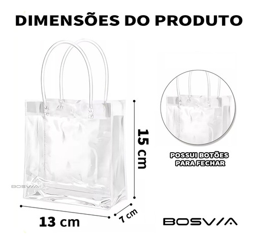 Sacos De Presente Com Alça Transparente Para Festas 13*15*7