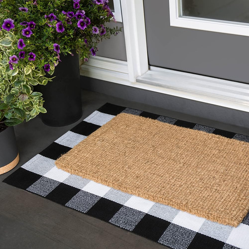 Alfombra B&b Buffalo Plaid Runner, Alfombra A Cuadros Lavabl