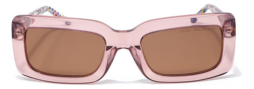 Lente Solar De Mujer Cloe Forma Rectangular Armazón Acetato Color Nude