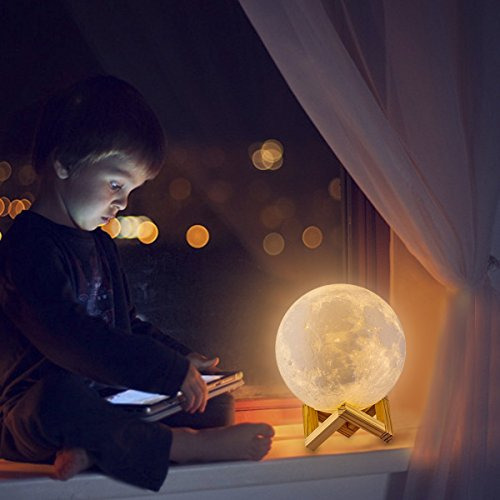 Lámpara De Luna Logrotate, Luz Nocturna Led 3d De 16 Colores