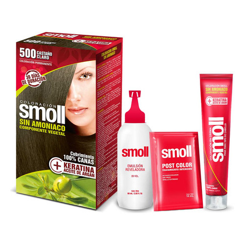 Smoll Coloración Sin Amoniaco 500 Castaño Claro Kit