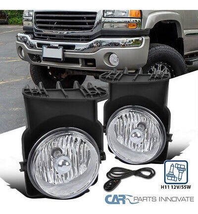 Fits 03-06 Gmc Sierra 1500 2500hd 3500 Bumper Fog Lights Ttx