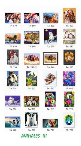 2 Tapices Animales Para Bordar Aguja Cañamazo Lanas