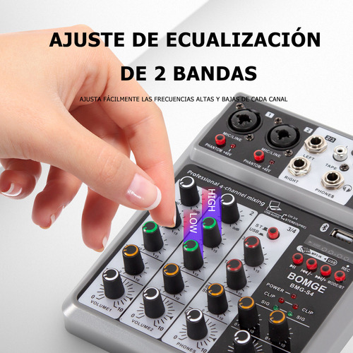 Bomge S4 Consola Mezclador Profesional De 6 Canales Bt Usb