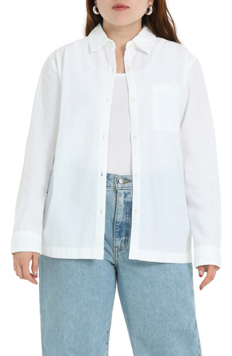 Blusa Mujer Button-up Regular Fit Blanco Dockers A5664-0020