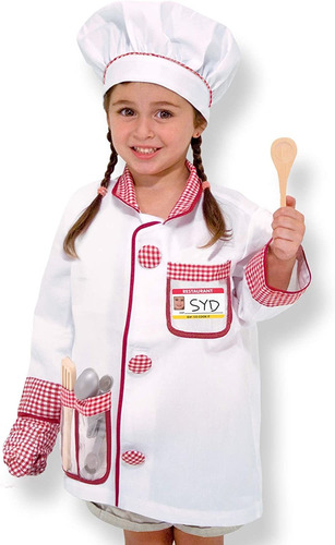 Conjunto De Disfraz De Chef Melissa Doug, 1, Blanco