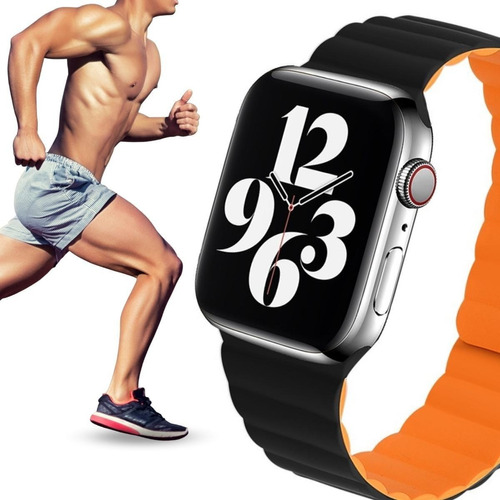 Pulseira De Borracha Fitness Magnética Para Apple Watch S7
