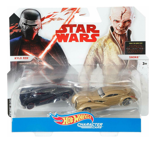 Star Wars Hot Wheels Set 4 Autos Diecast Rey Kylo Luke Snoke