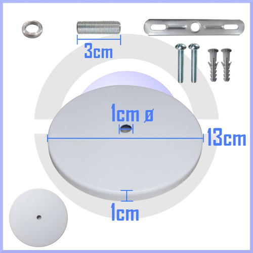 Imagem 4 de 4 de Canopla Pendente Lustre Com Acabamento Em Aluminio