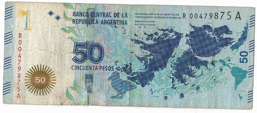 B.c.r.a. 50 Pesos Malvinas Malvinas Reposicion 