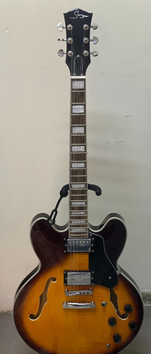 Guitarra Eléctrica Smiger Sunburst S-g16 Color Marrón Sombreado