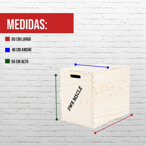 Caja Pliometrica Para Salto Box Jump Multifuncional 50x40x60