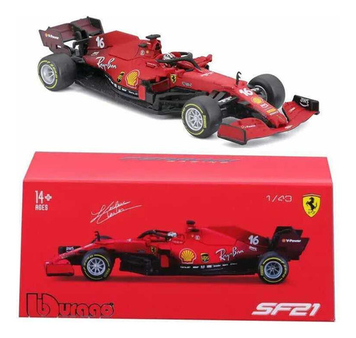 Auto Carreras Ferrari F1 Sf21-16 Coleccionable A Escala 1:43