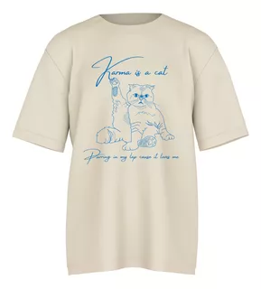 Playera Taylor Swift Eras Tour 2023 Oversize Karma Is A Cat