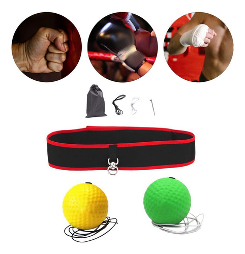 2 Pelota De Boxeo Para , Diadema, Pelota De Bolas Amarillas