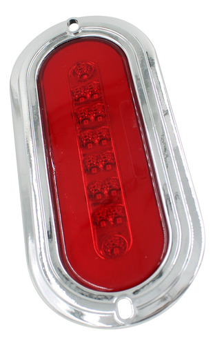 Plafon Led X009 Ovalado Bisel Cromo Luz Fija Y Con Estrobo X009 Rojo
