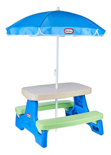 Mesa De Picnic Easy Store Jr Sombrilla Azul Verde