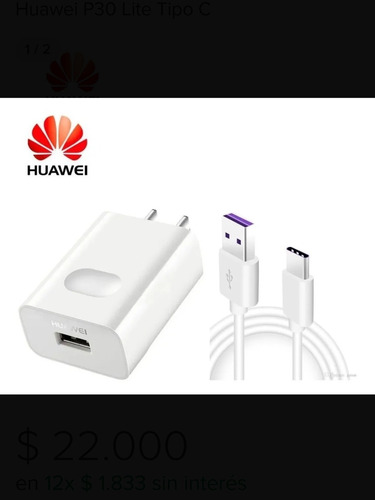 Economico. Cargador Huawei Carga Rápida Huawei. Usb