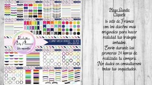 16 Sets De Frames Banderines Bordes Ribbons Cliparts Png